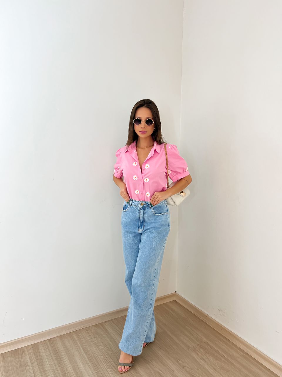 CAMISA ANA CLARA FLOR ROSA