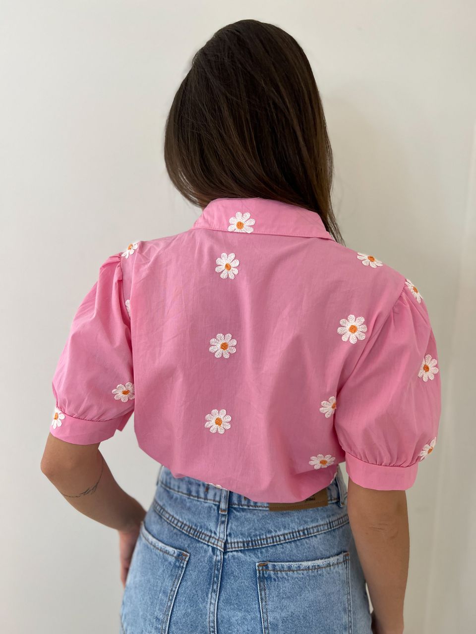CAMISA ANA CLARA FLOR ROSA