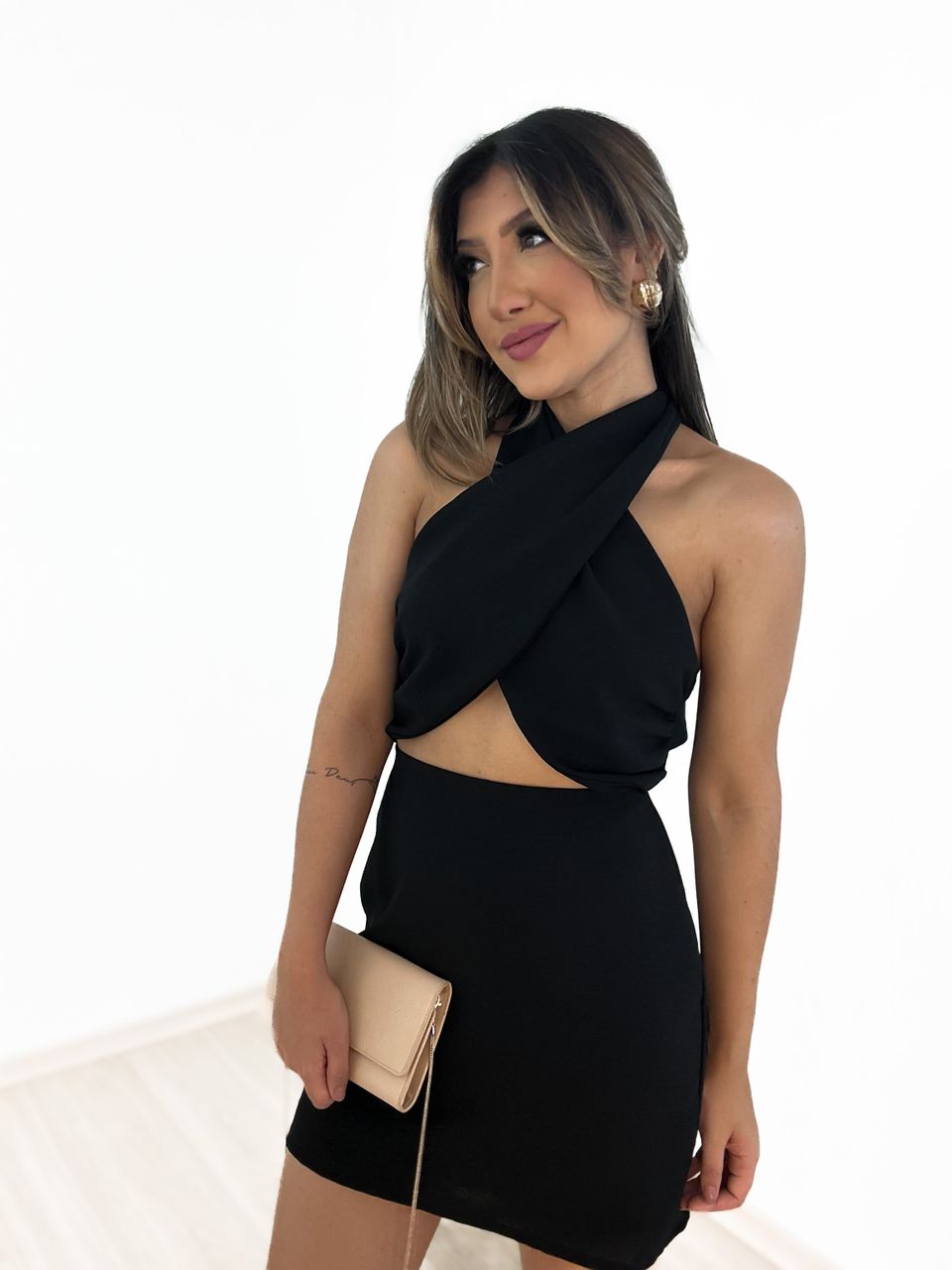 VESTIDO CF BARBIE PRETO - 0042840032 - CAROLLA FERRARO