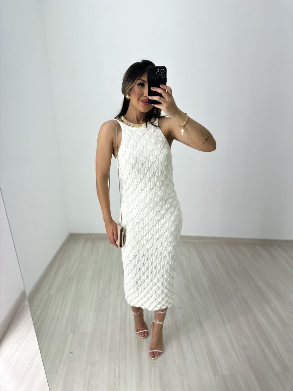 VESTIDO VENEZUELA TRICOT OFF - 0044060048 - CAROLLA FERRARO
