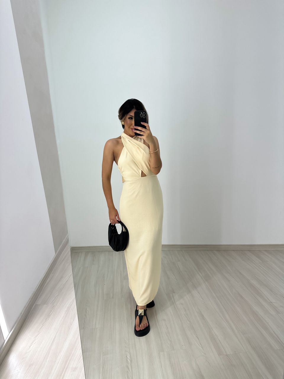 VESTIDO BARBIE MIDI CF MARFIM