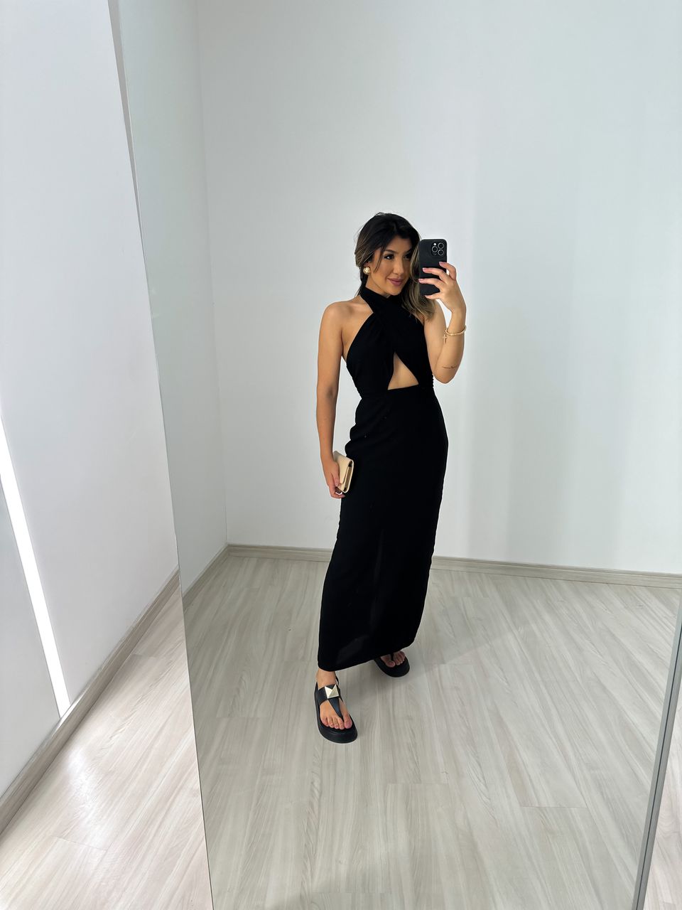 VESTIDO BARBIE MIDI CF PRETO