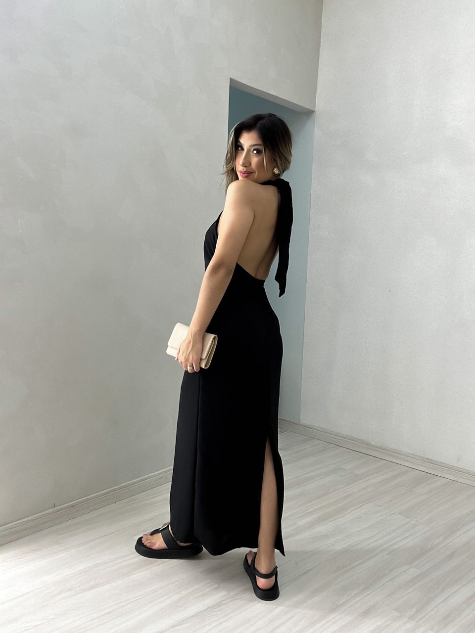 VESTIDO BARBIE MIDI CF PRETO