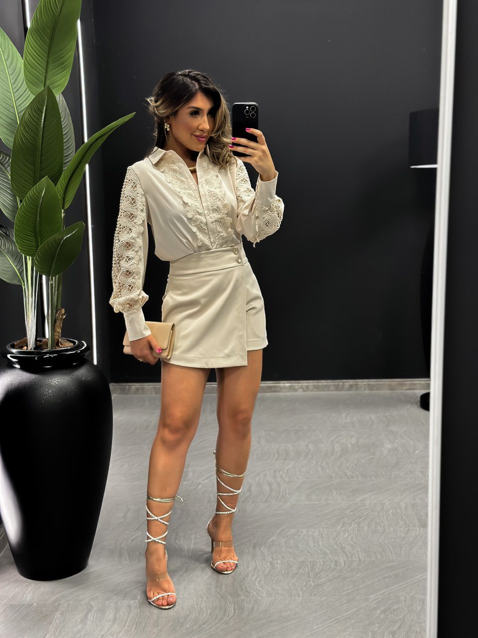 SHORT SAIA LARA ALFAIATARIA NUDE