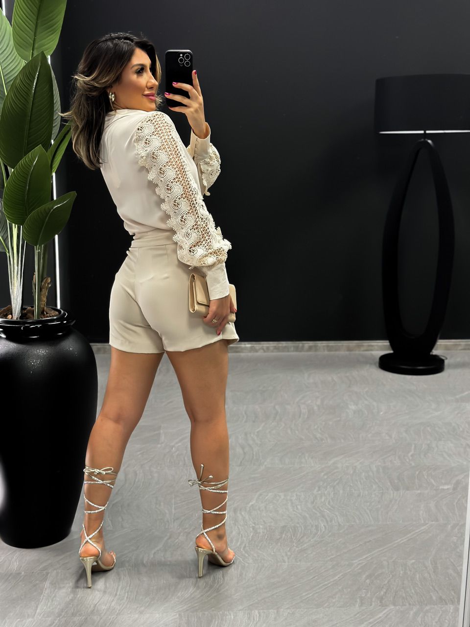 SHORT SAIA LARA ALFAIATARIA NUDE