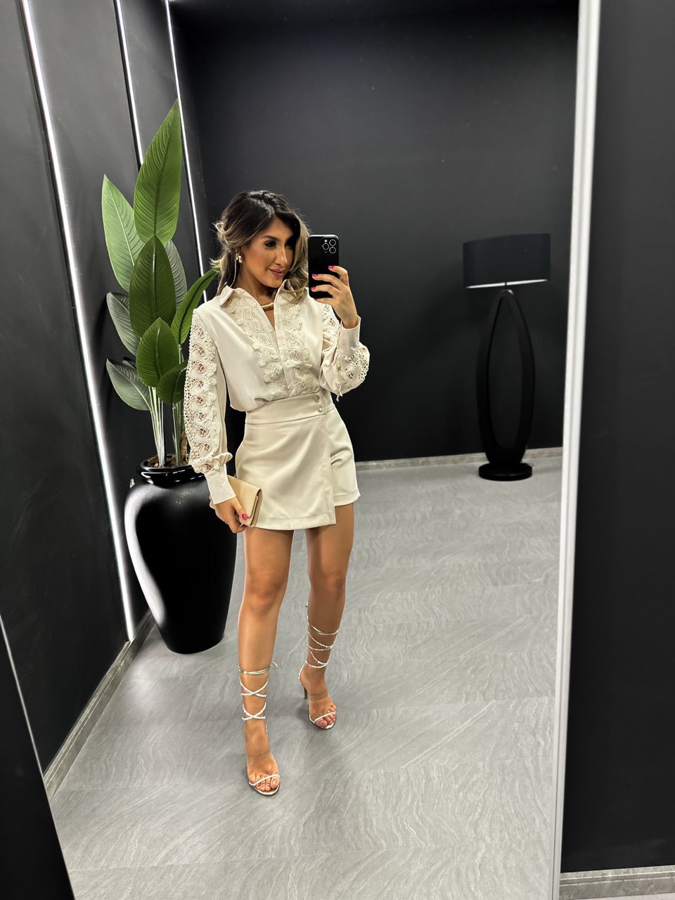 SHORT SAIA LARA ALFAIATARIA NUDE