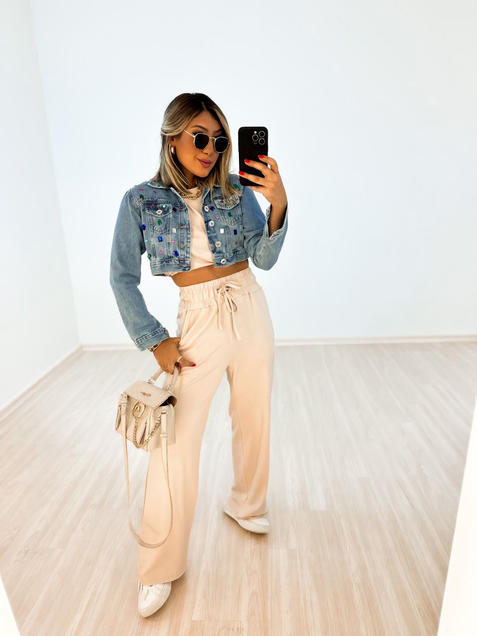 JAQUETA PEDRARIA JEANS