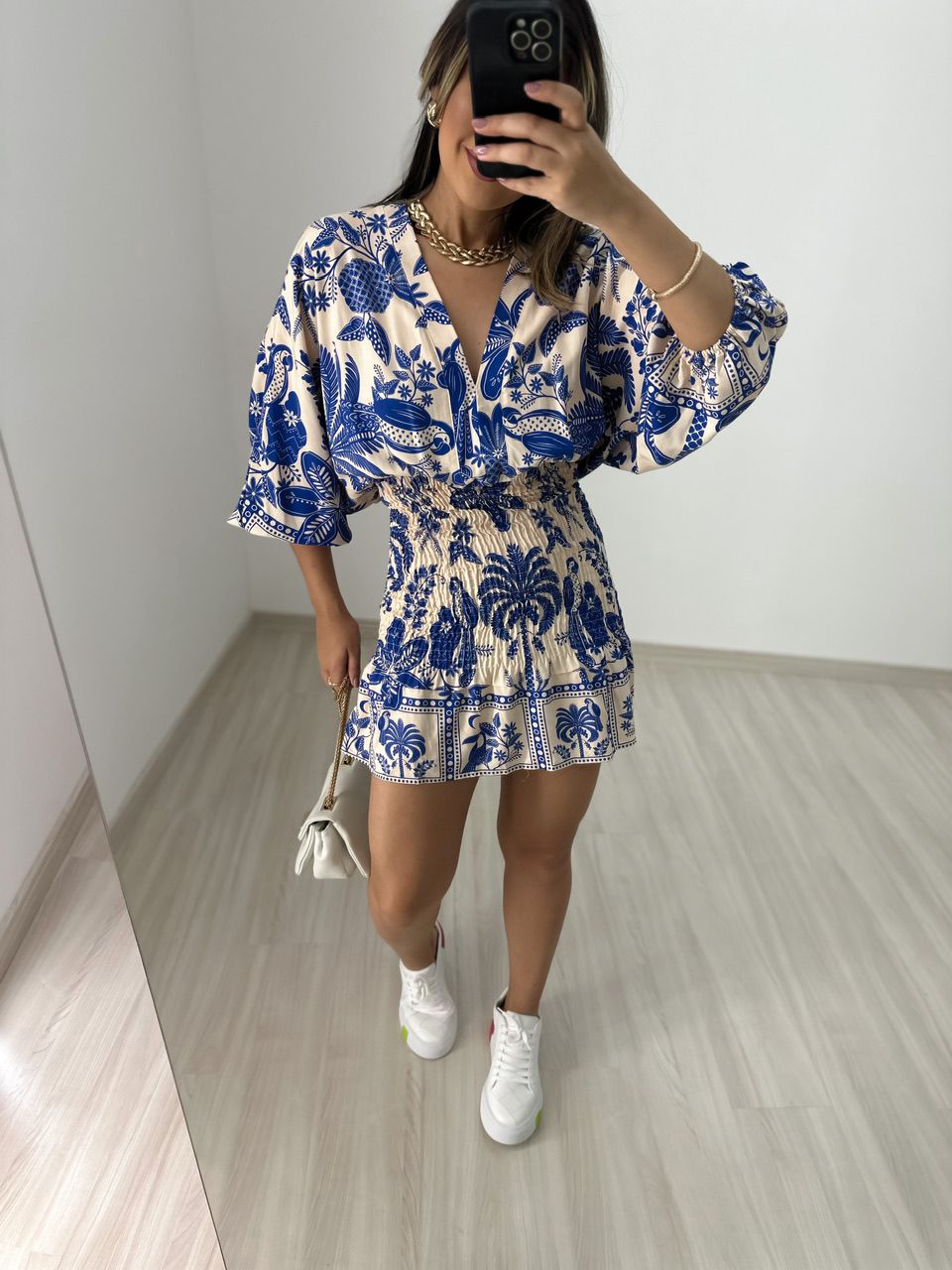 VESTIDO DIANA LASTEX azul