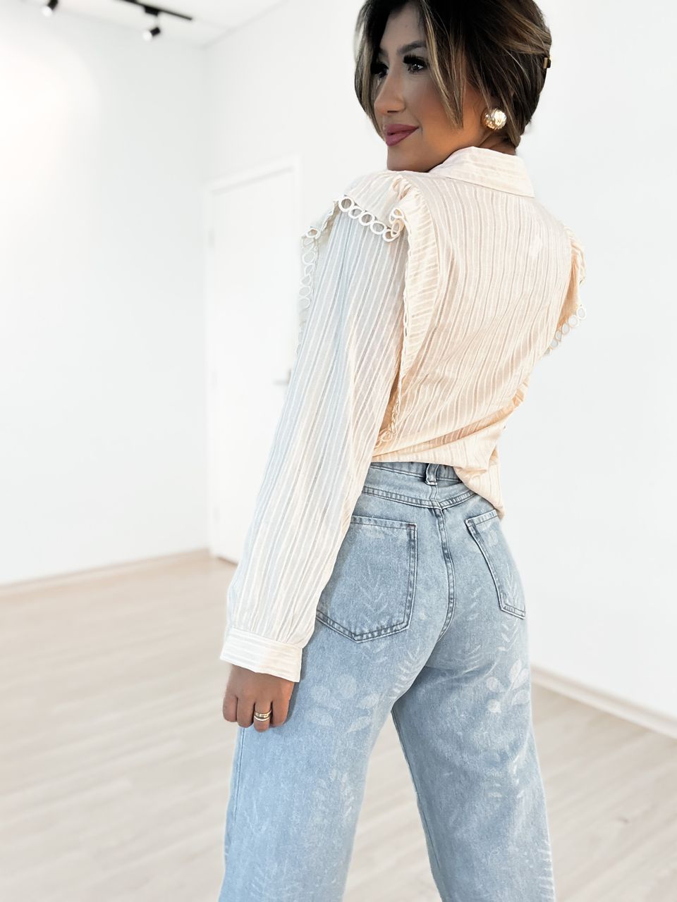CAMISA KARINA BABADOS BEGE