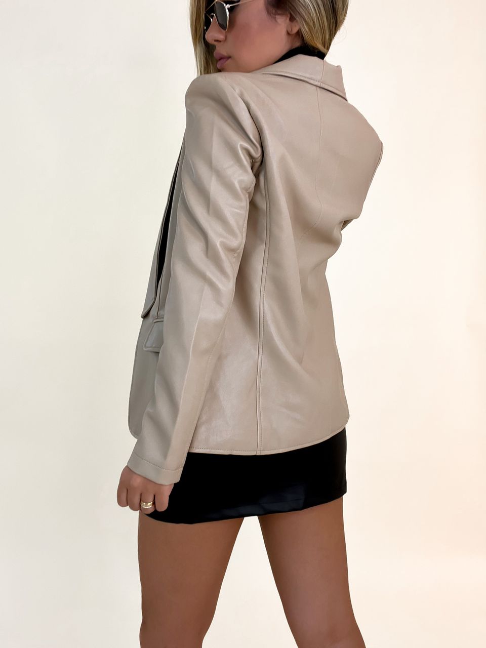 BLAZER COURO FAKE Nude