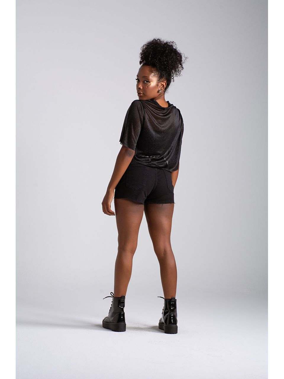 SHORT JEANS preto