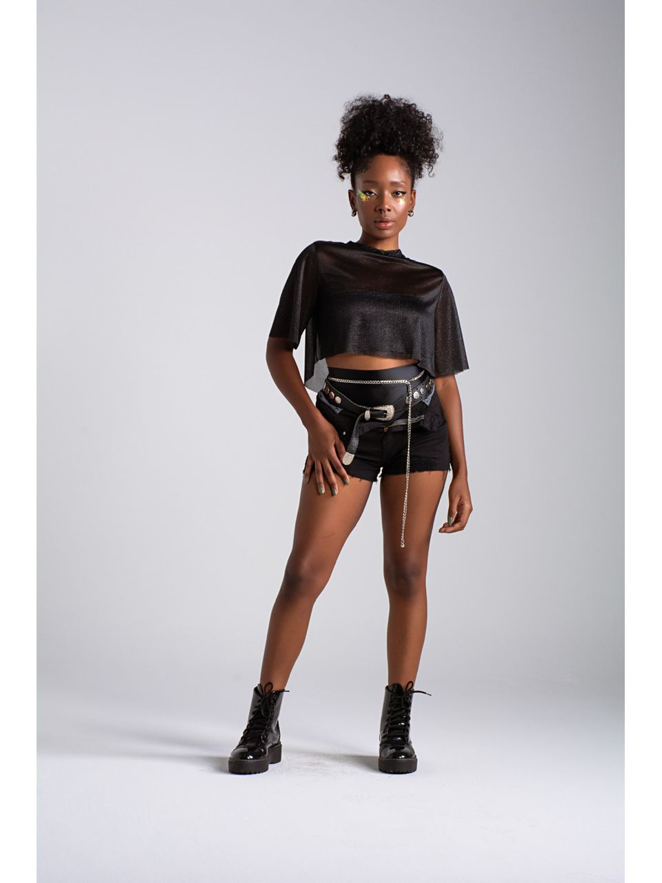 SHORT JEANS preto