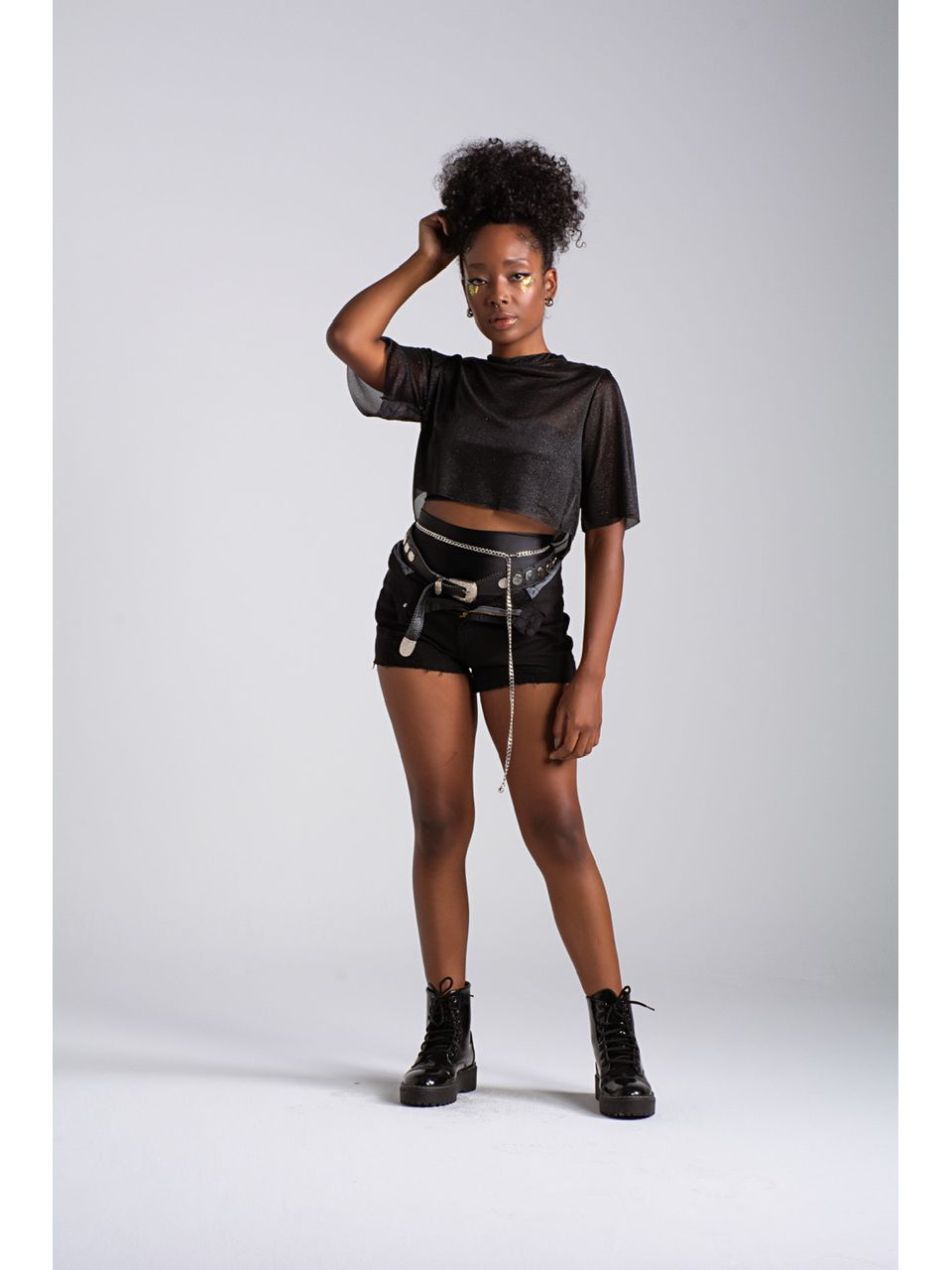 SHORT JEANS preto