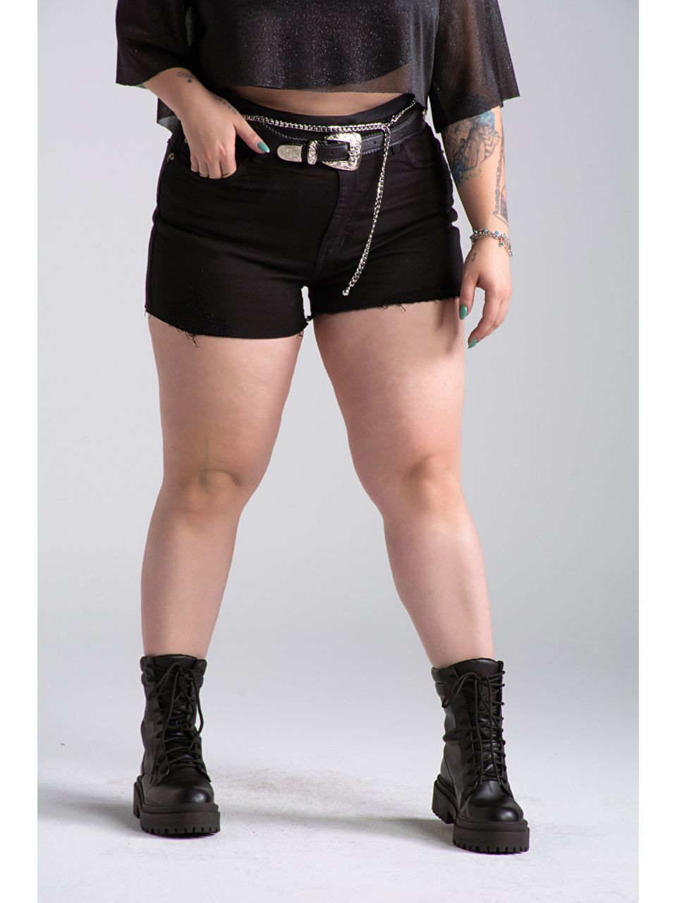 SHORT JEANS preto