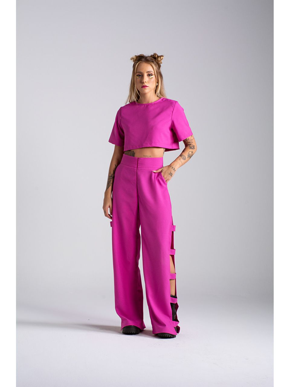 CALÇA CF NANDA FUCSIA - 0035640120 - CAROLLA FERRARO