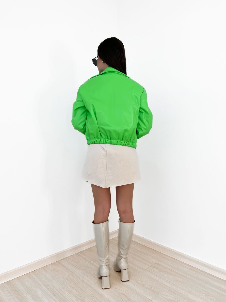 PUFFER COURO FAKE verde