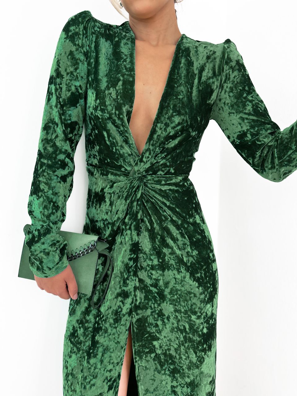 VESTIDO LONGO CF VELUDO Verde