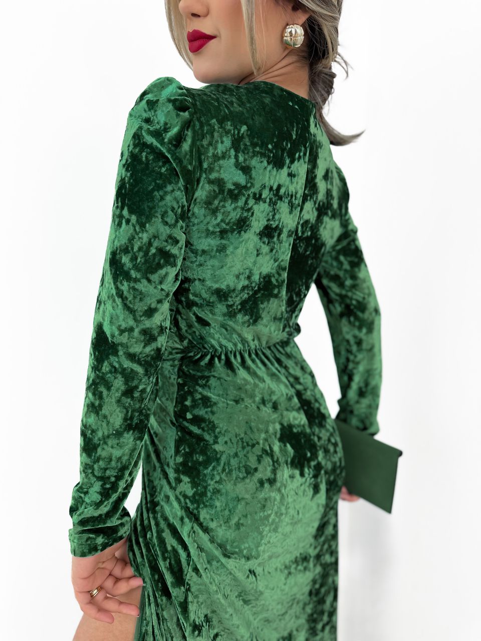 VESTIDO LONGO CF VELUDO Verde