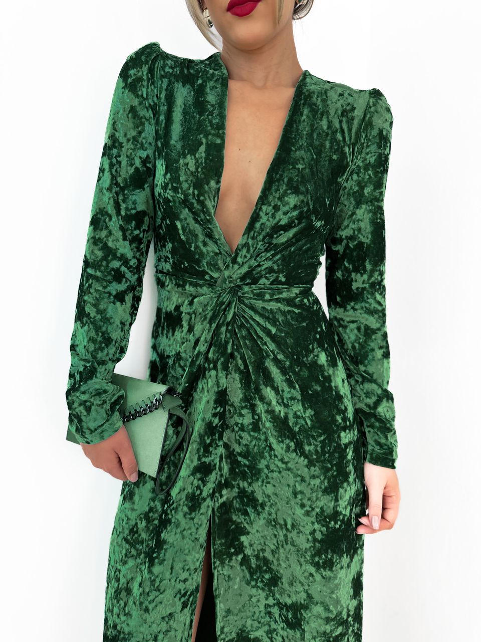 VESTIDO LONGO CF VELUDO Verde