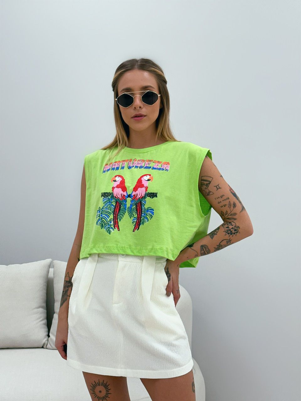 CROPPED ARARA VERDE