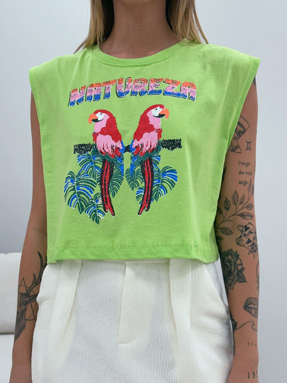 CROPPED ARARA VERDE