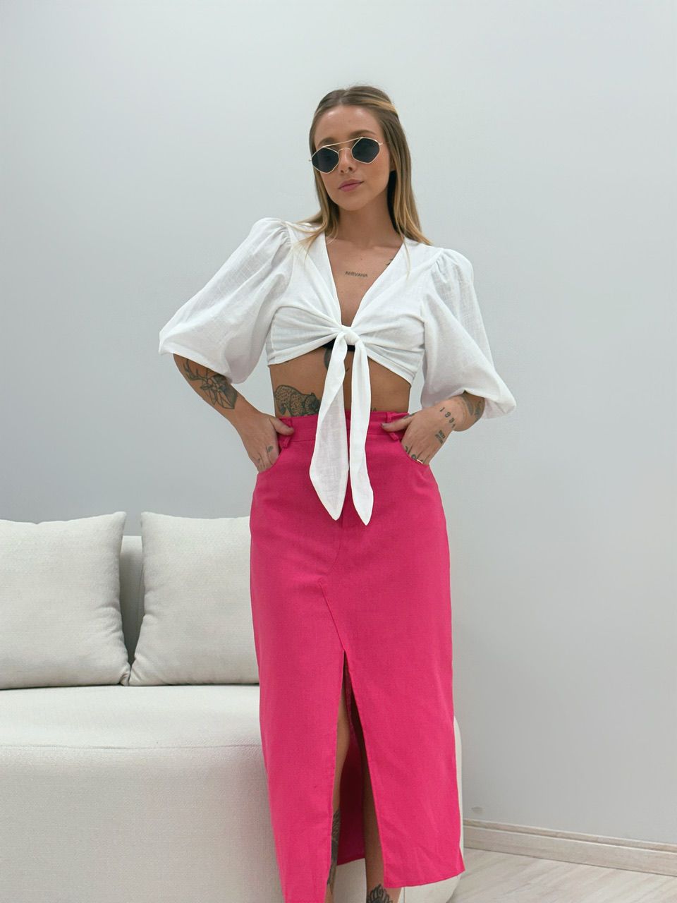 SAIA CLARA MIDI ROSA