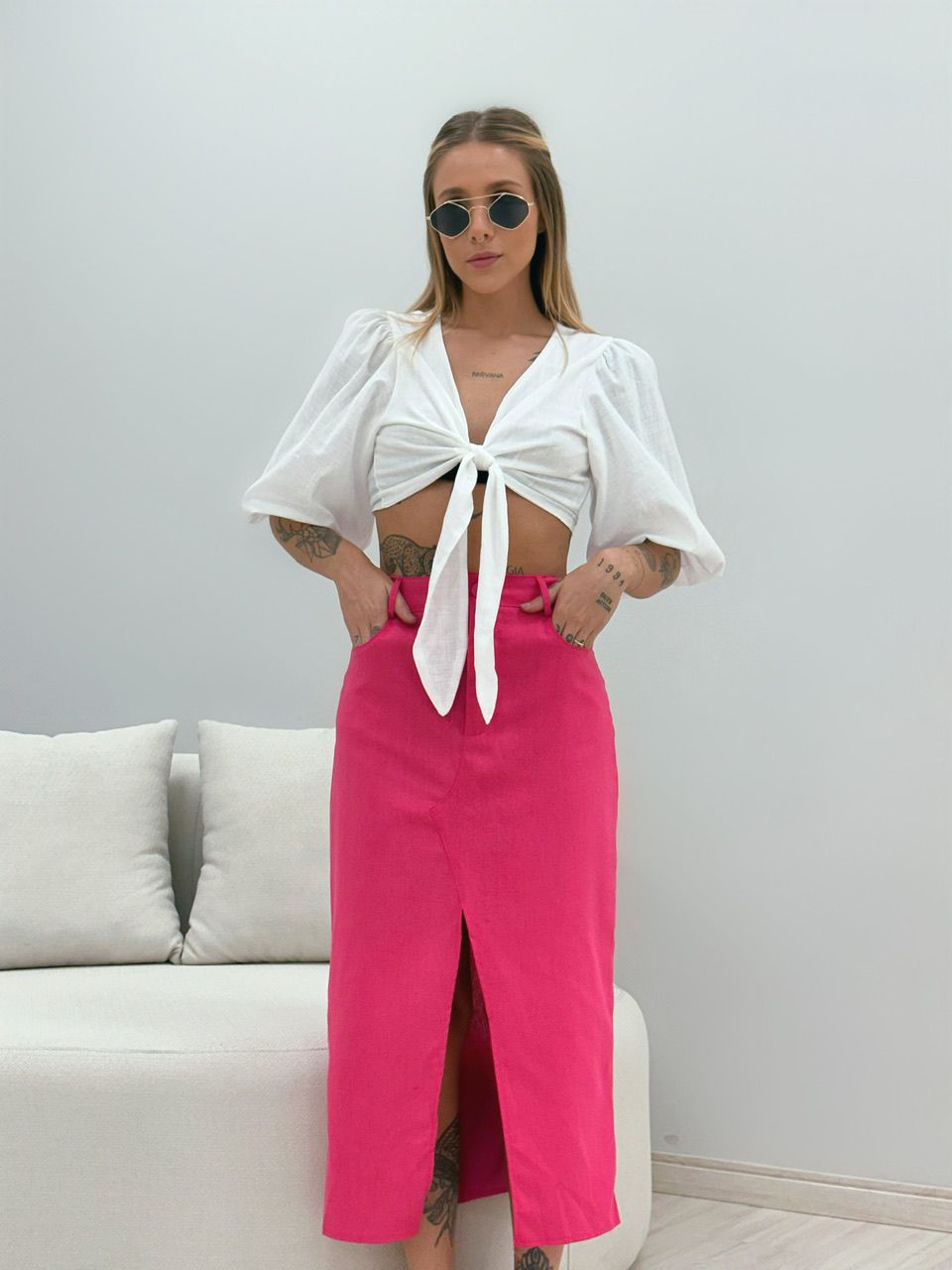 SAIA CLARA MIDI ROSA