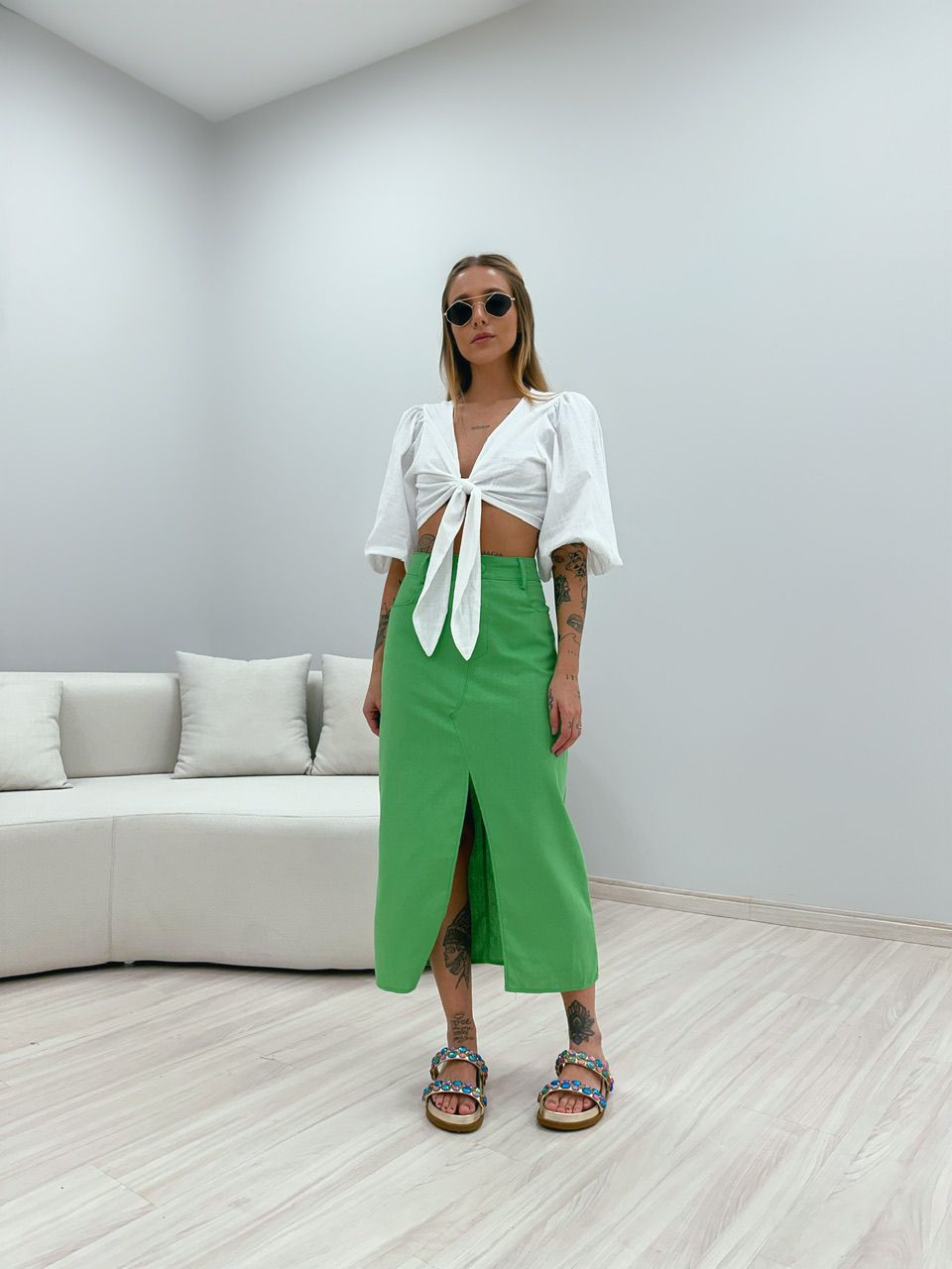 SAIA CLARA MIDI VERDE