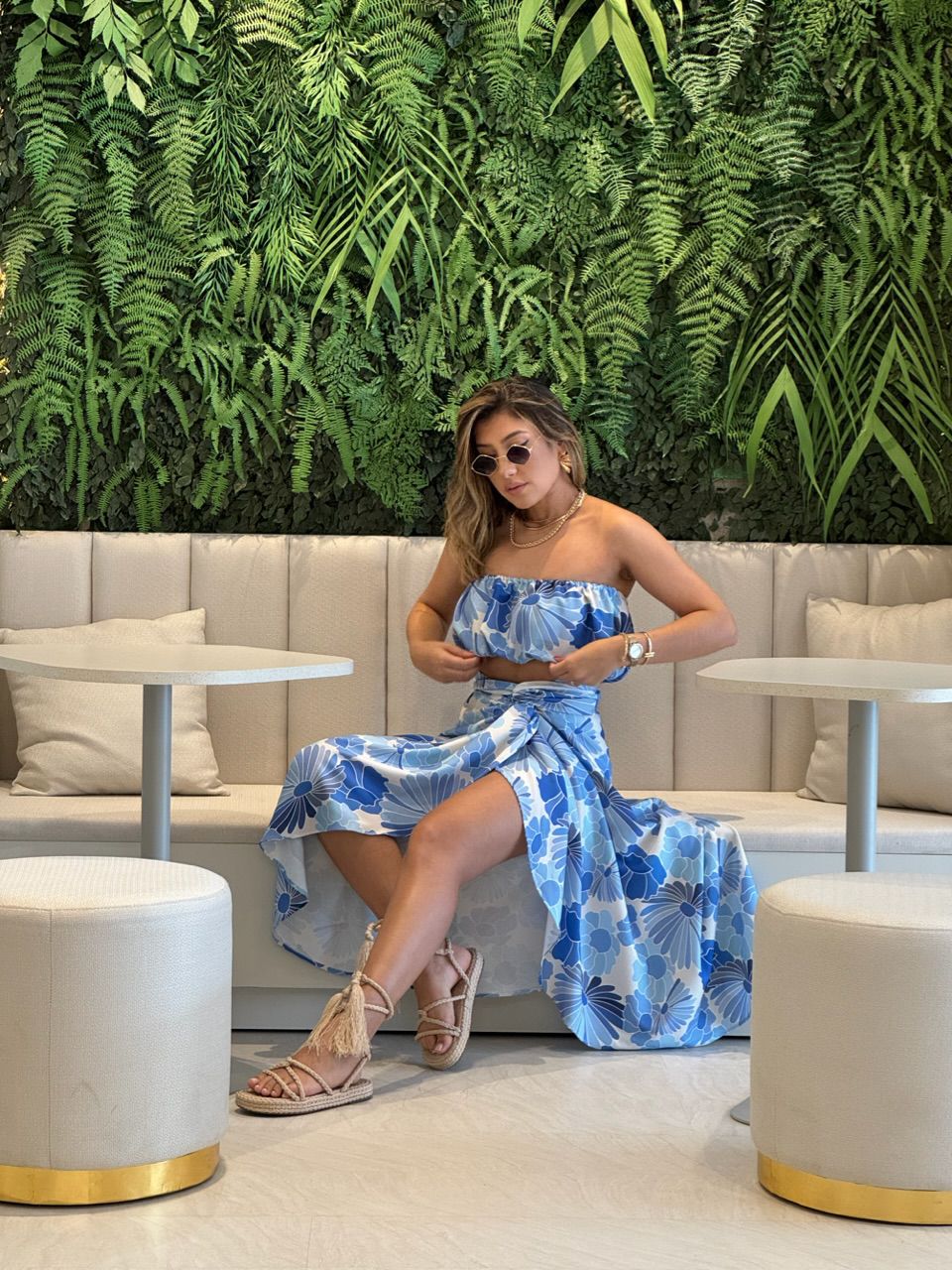 TOP ESTAMPADO CF AZUL FLORAL