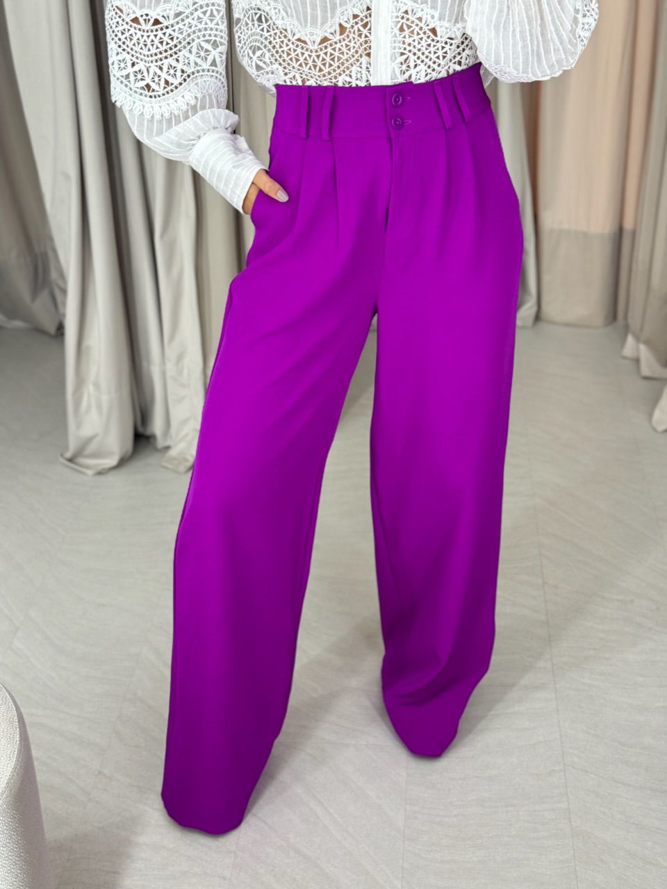 CALÇA ALICE PANTALONA FUCSIA - 0046950120 - CAROLLA FERRARO