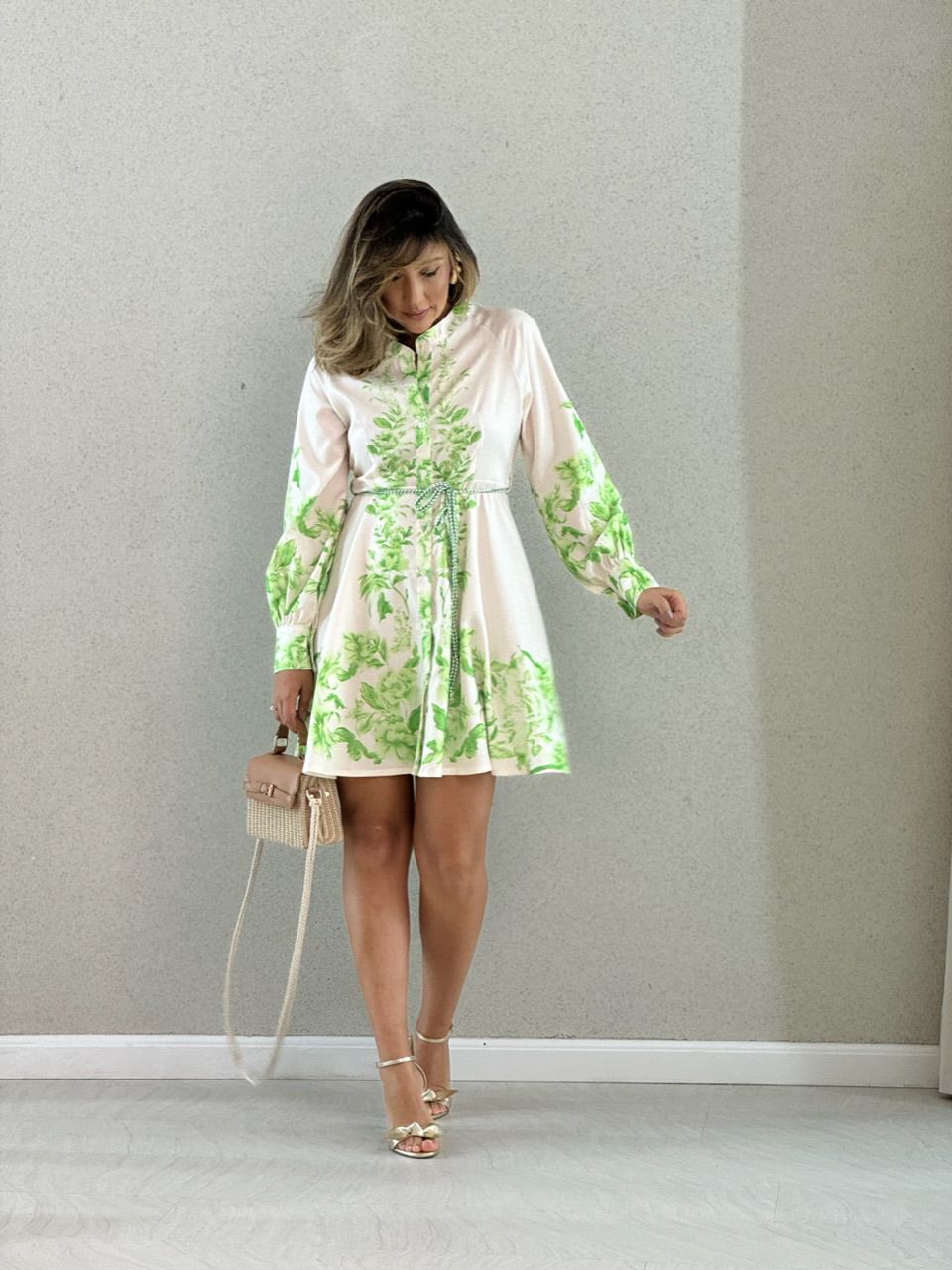 VESTIDO ADRIANA FLORAL VERDE