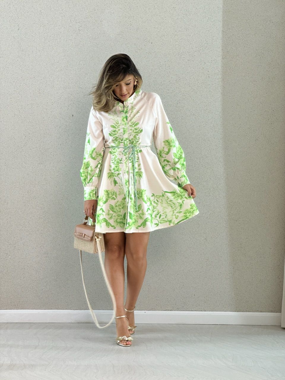 VESTIDO ADRIANA FLORAL VERDE