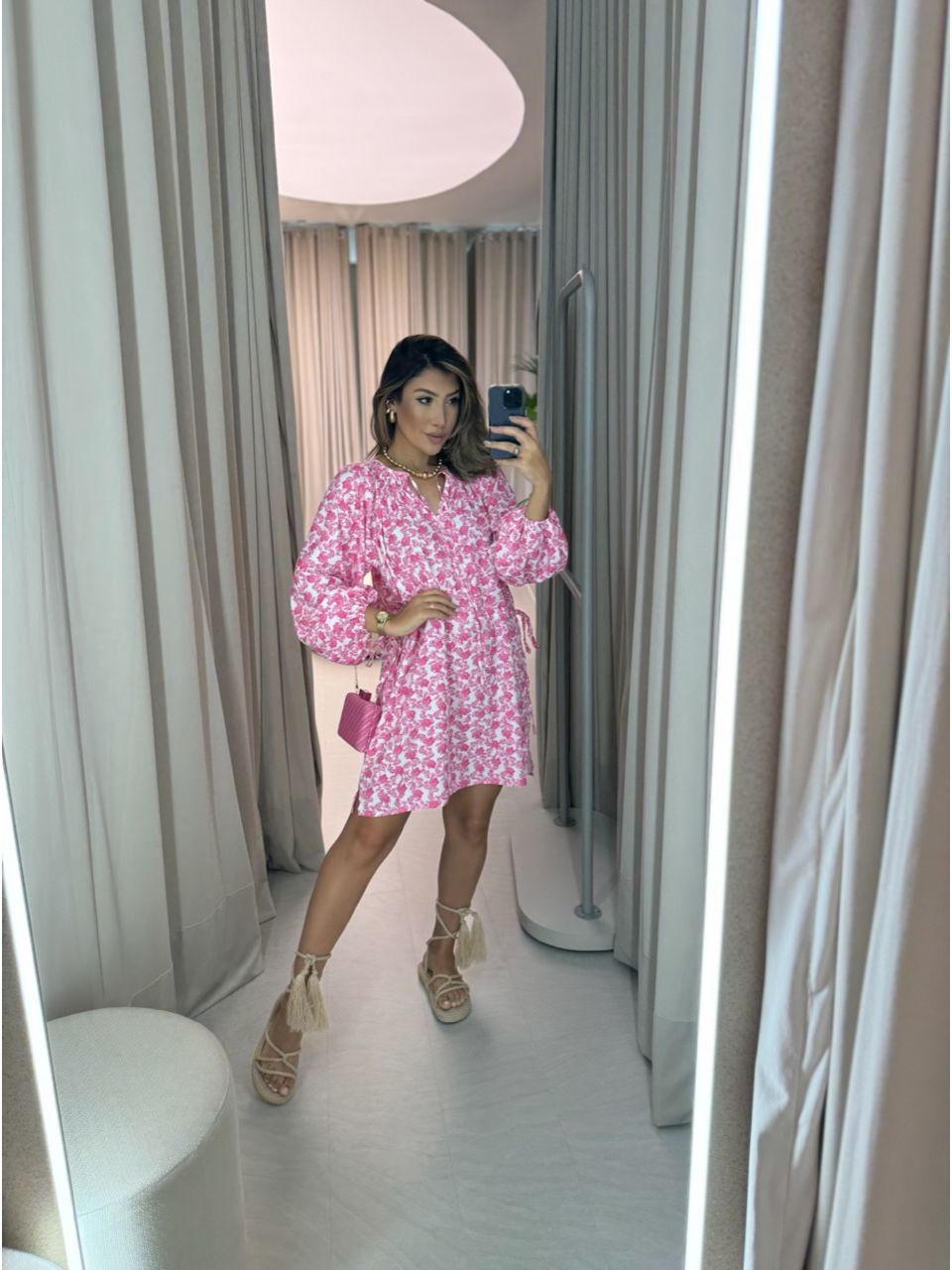 VESTIDO VITÓRIA MANGA ROSA
