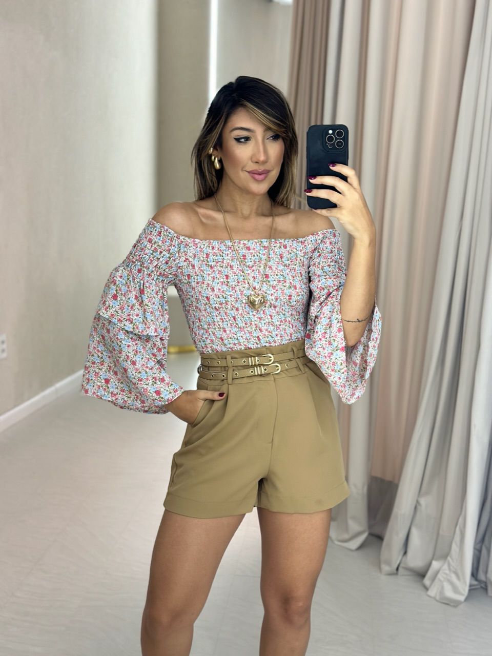BLUSA LORENA LASTEX AZUL CLARO