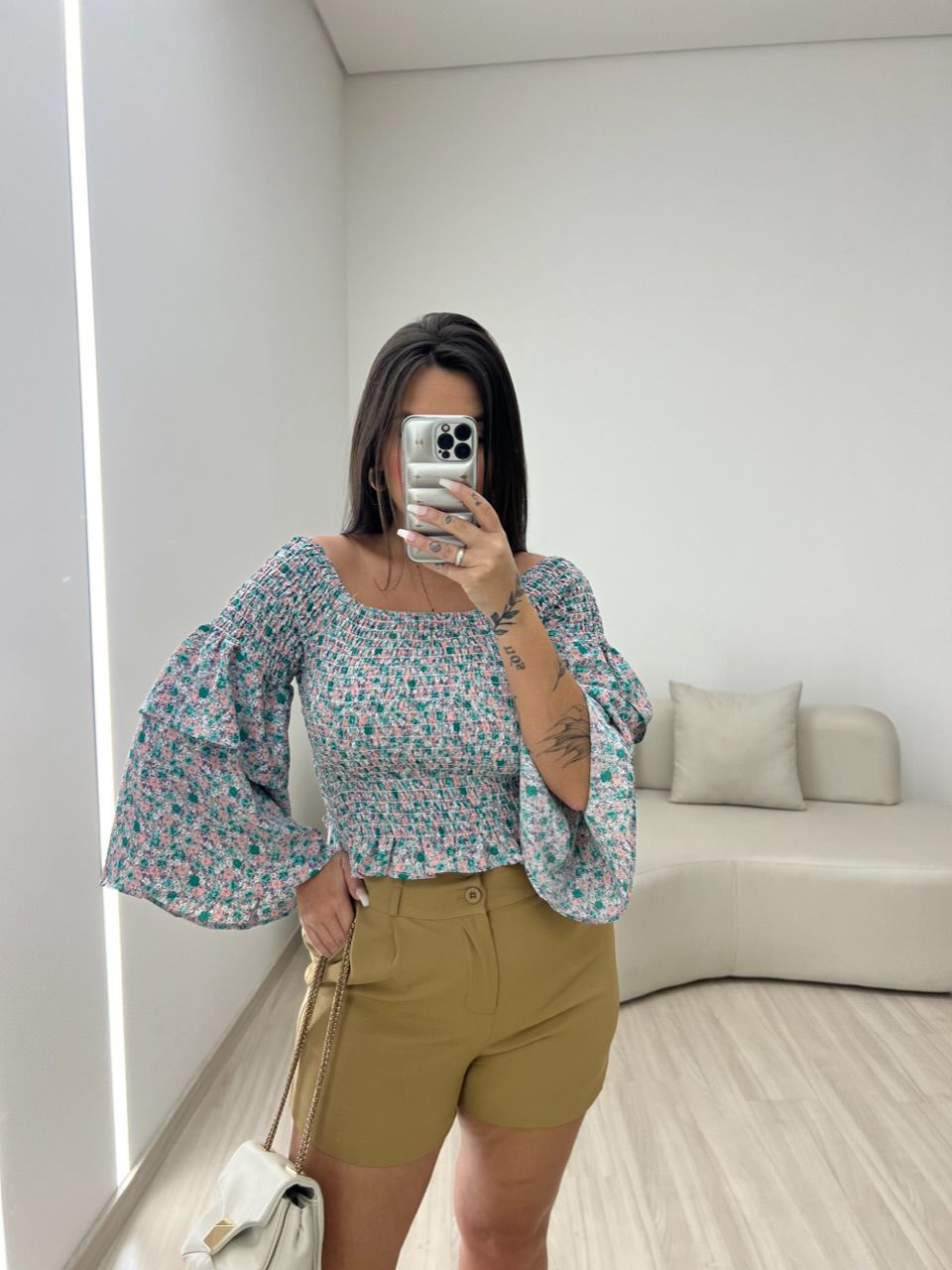 BLUSA LORENA LASTEX VERDE