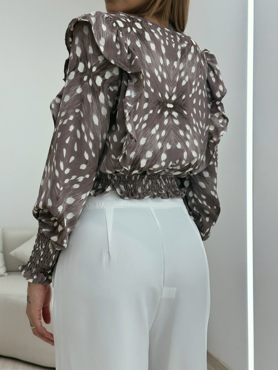 BLUSA REBECA MANGA MARROM
