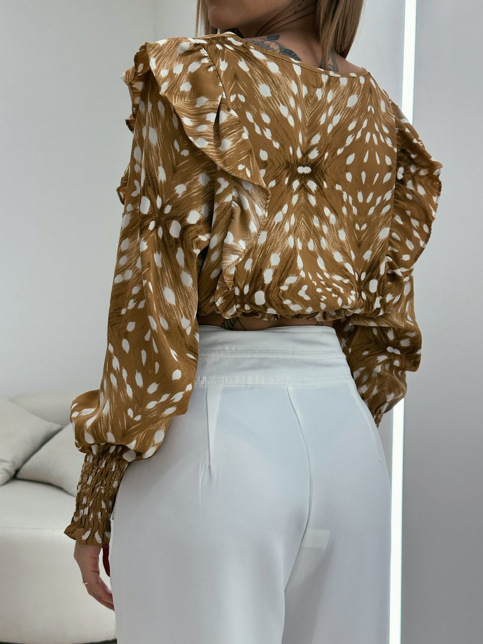 BLUSA REBECA MANGA NUDE