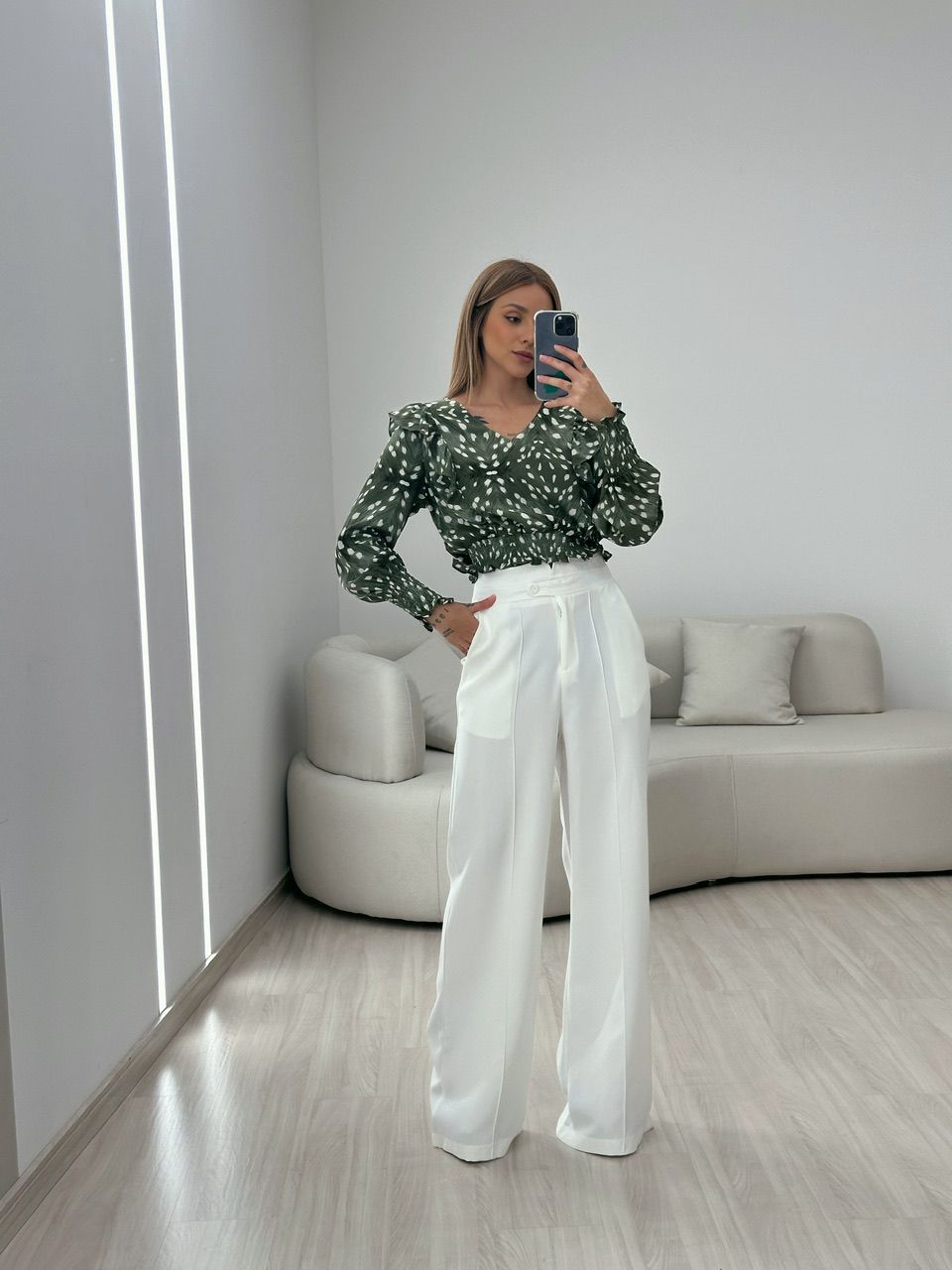 BLUSA REBECA MANGA VERDE