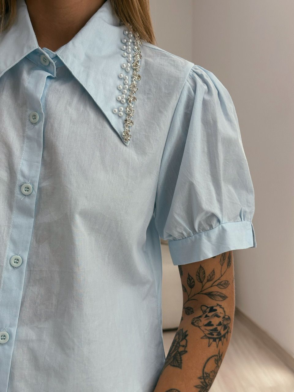 CAMISA ISIS PEDRARIA AZUL