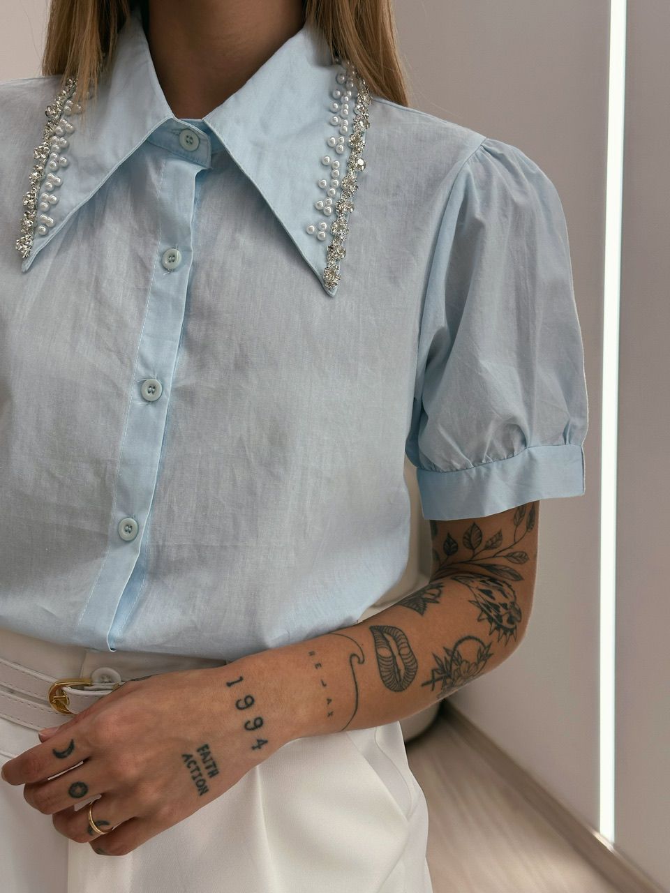 CAMISA ISIS PEDRARIA AZUL