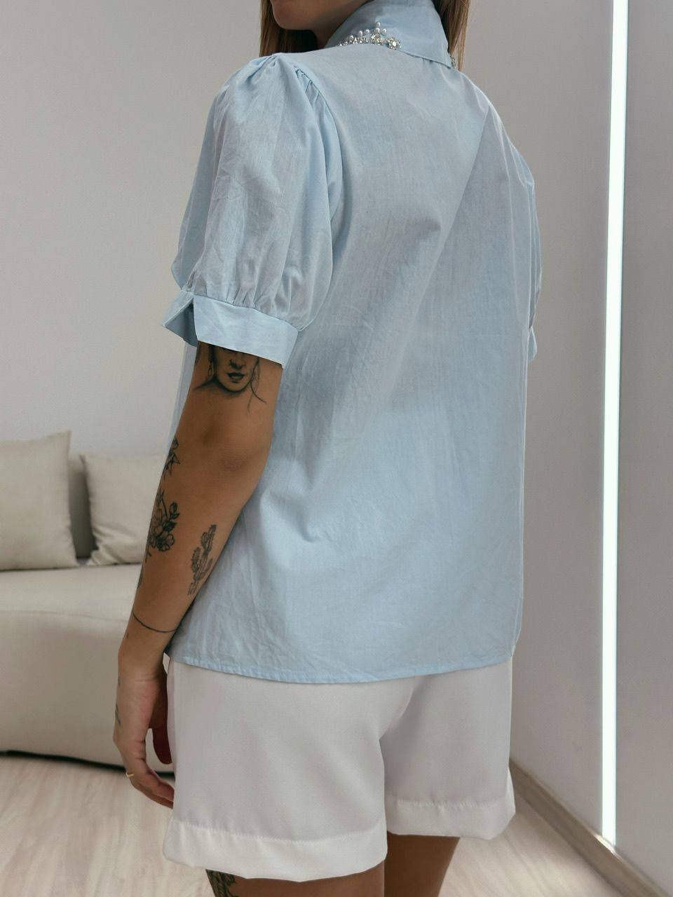 CAMISA ISIS PEDRARIA AZUL