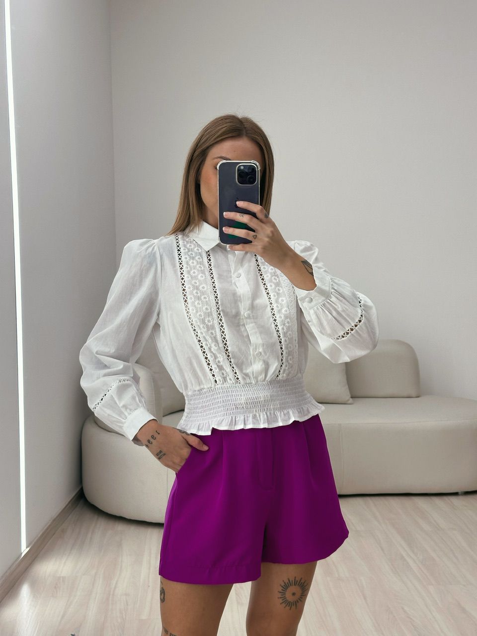 SHORT CECÍLIA ALFAIATARIA FUCSIA