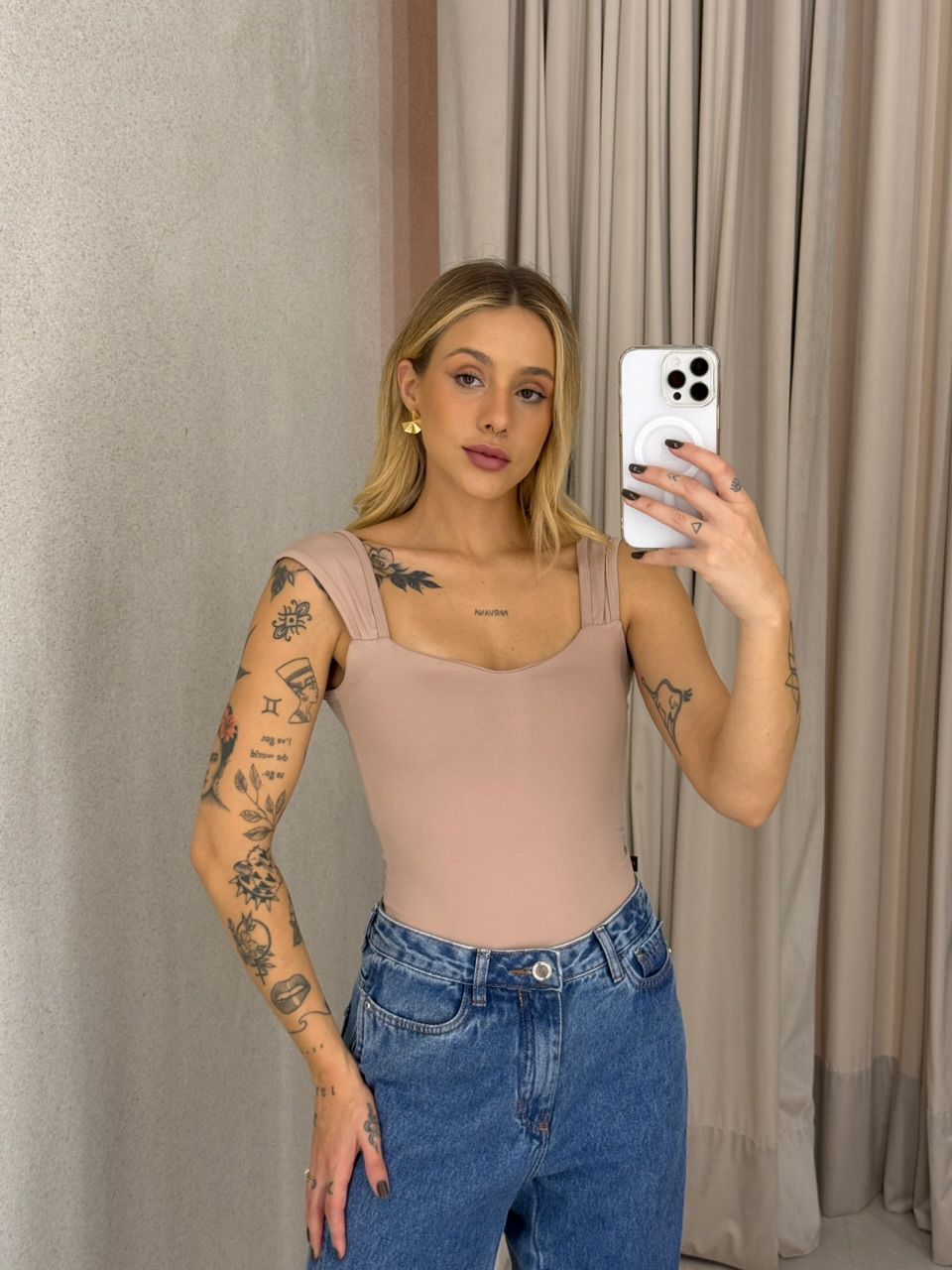BODY RITA ALÇA GROSSA NUDE - 0062920049 - CAROLLA FERRARO