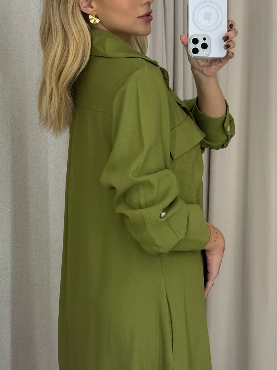 VESTIDO PALOMA MANGA LONGA VERDE