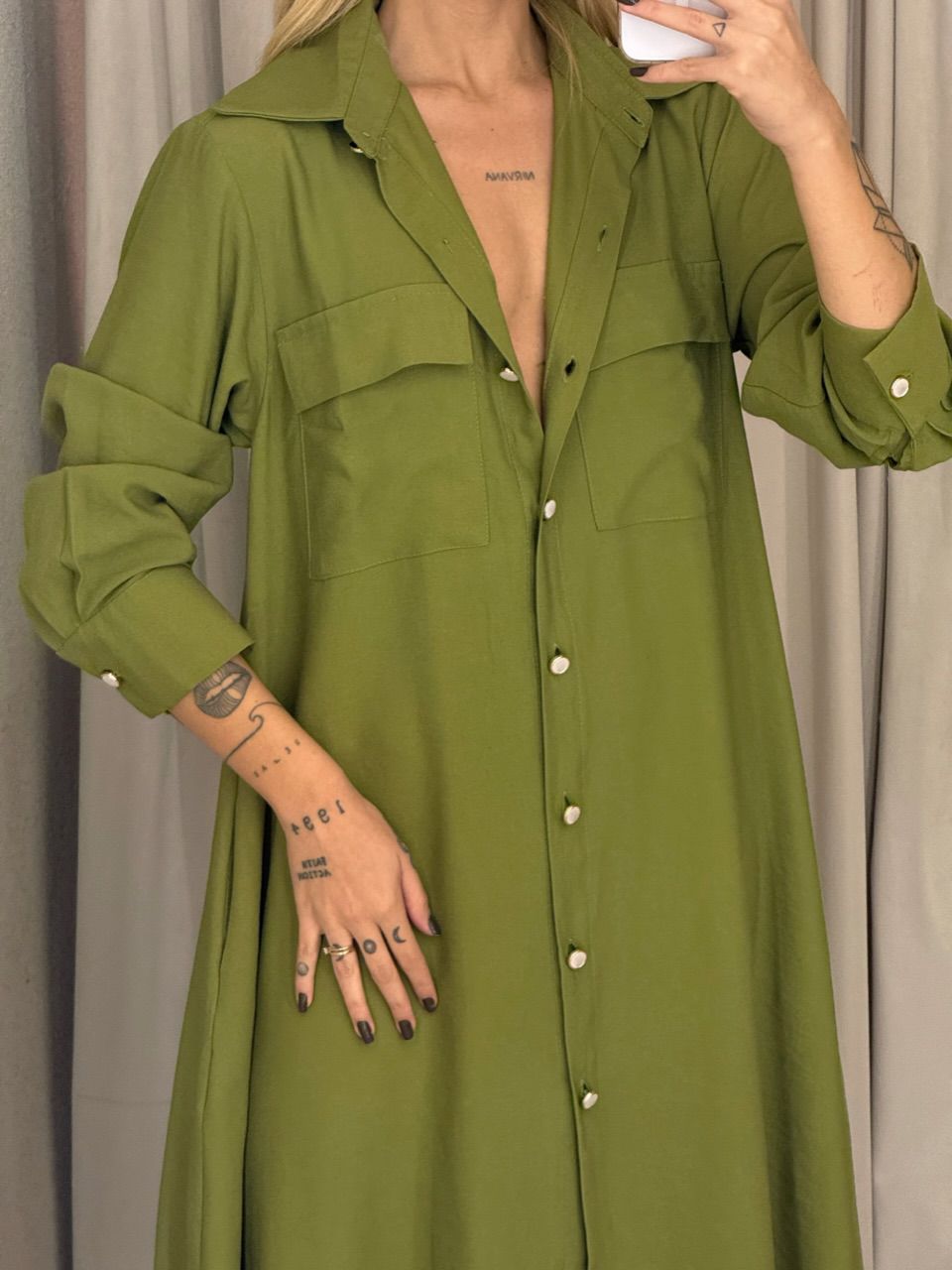 VESTIDO PALOMA MANGA LONGA VERDE