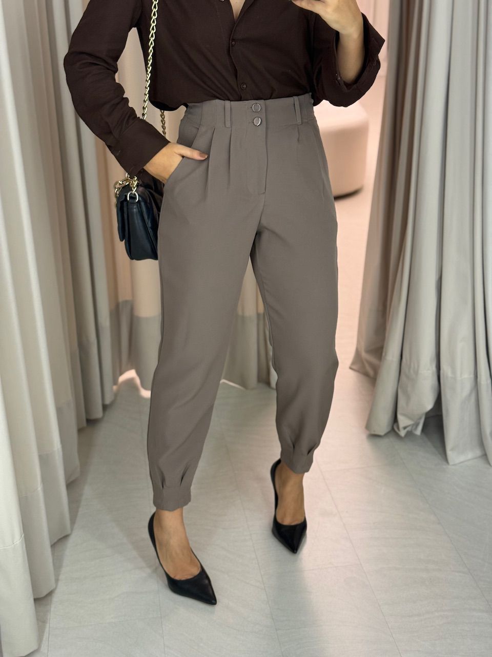 CALÇA SANDRA CENOURA CAQUI - 0063900096 - CAROLLA FERRARO