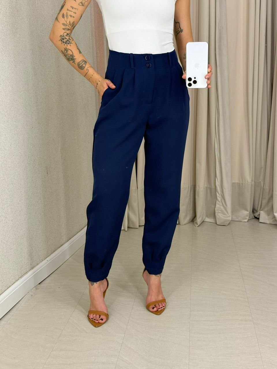 CALÇA SANDRA CENOURA MARINHO