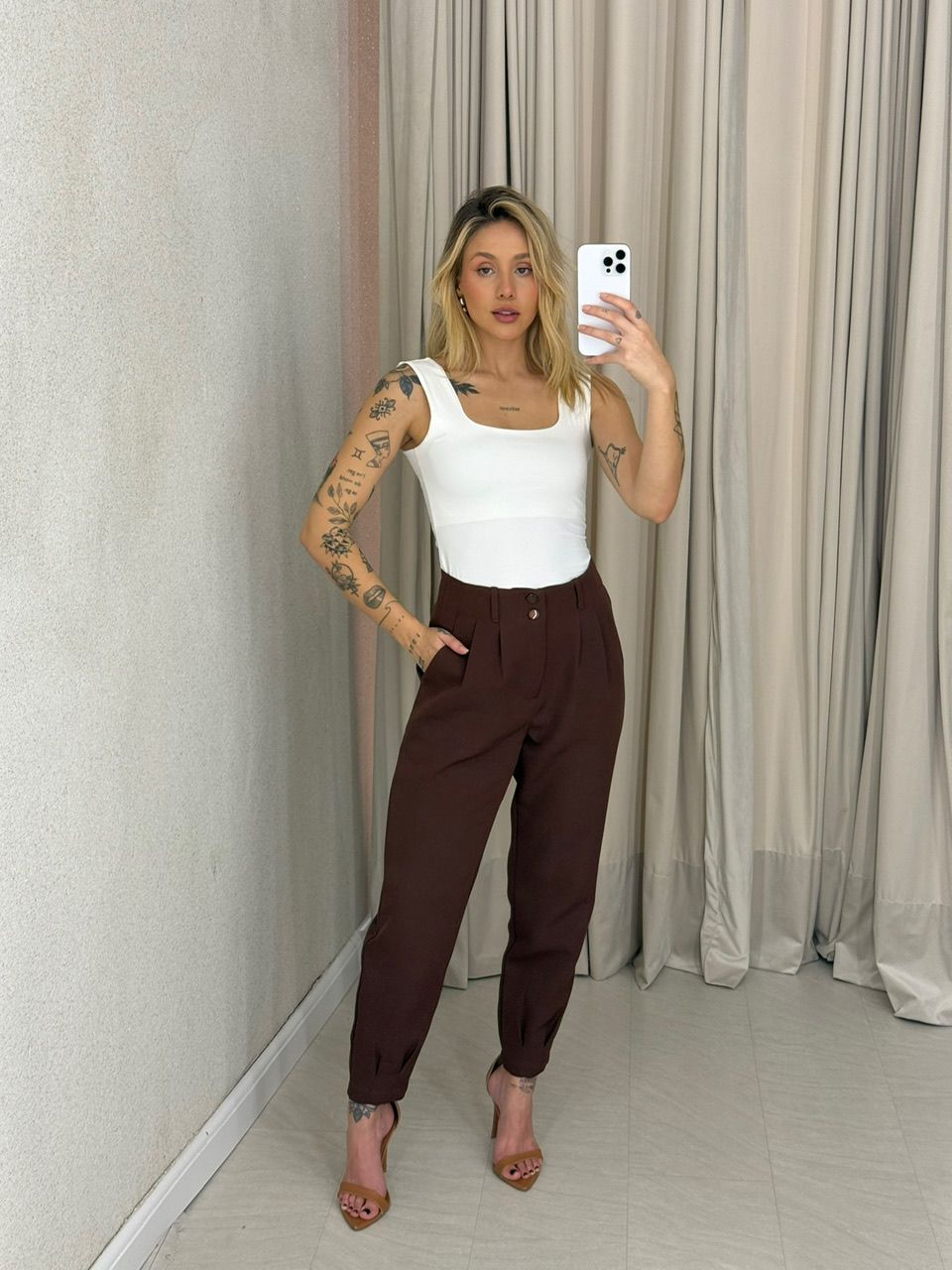 CALÇA SANDRA CENOURA MARROM