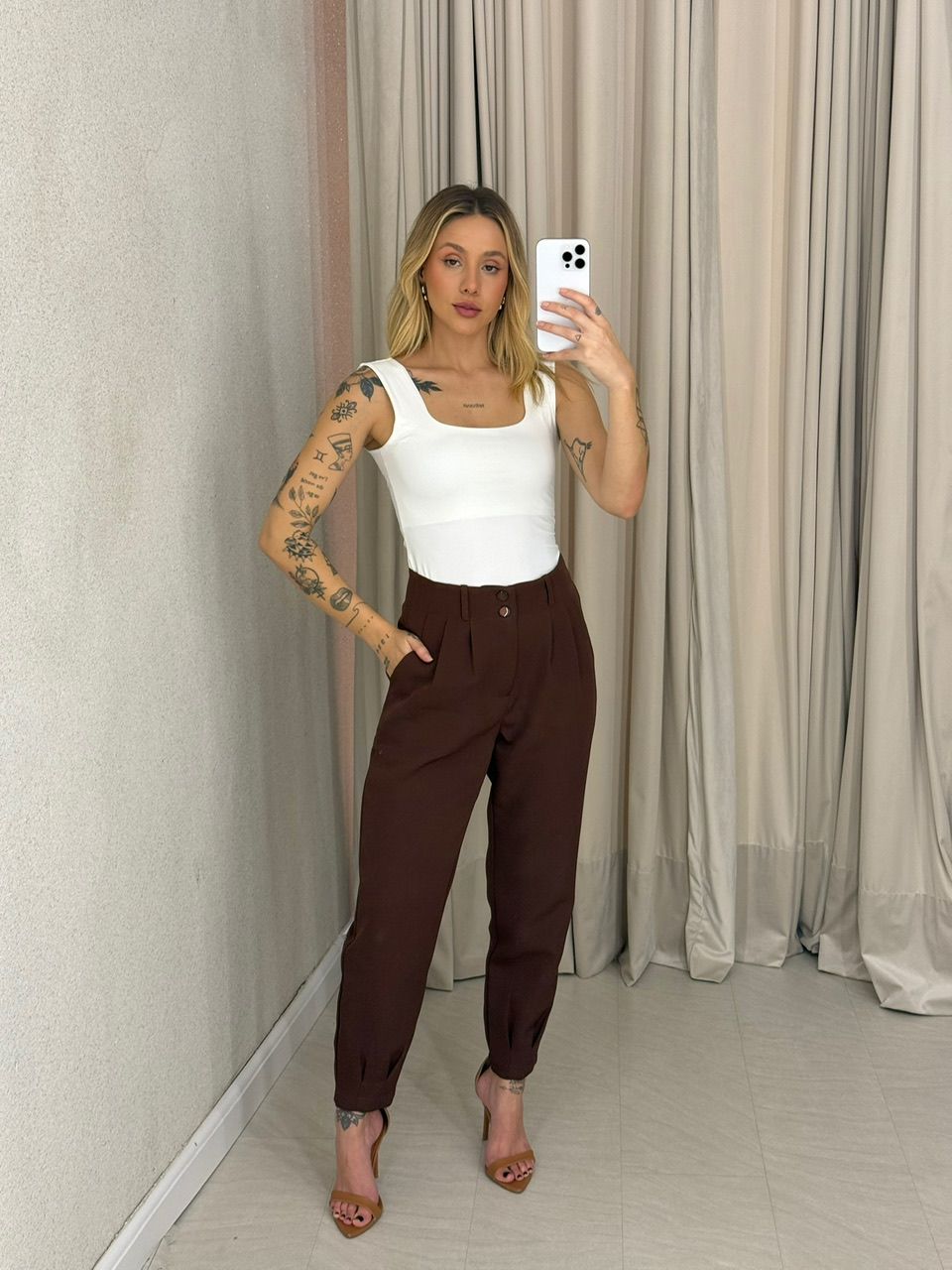 CALÇA SANDRA CENOURA MARROM