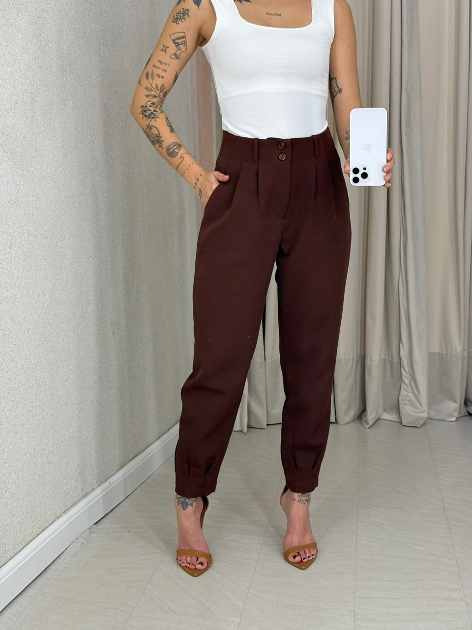 CALÇA SANDRA CENOURA MARROM